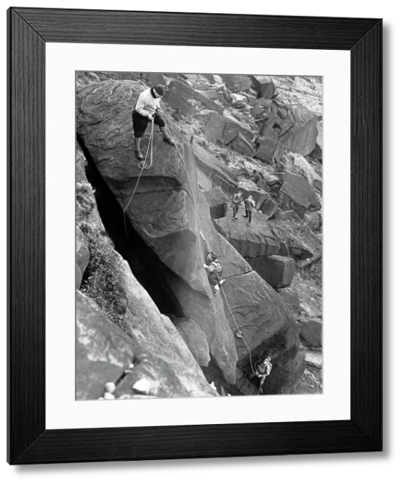 Framed Print : Climbers on Stanage Edge, Hathersage, Derbyshire, 1964. Artist: Michael Walters Framed Print : Climbers on Stanage Edge, Hathersage, Derbyshire, 1964. Artist: Michael Walters