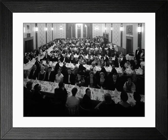 Framed Print : Guests seated before dinner at a social evening in central Doncaster, South Yorkshire, 1963 Framed Print : Guests seated before dinner at a social evening in central Doncaster, South Yorkshire, 1963