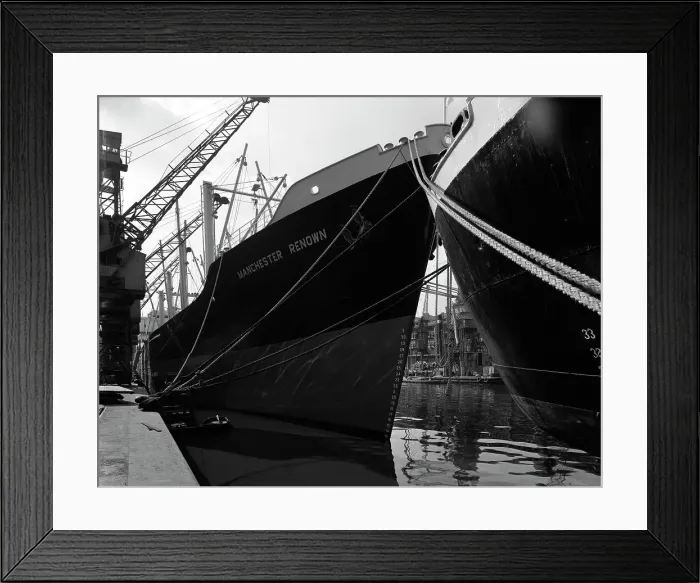 Framed Print : The Manchester Renown in dock on the Manchester Ship Canal, 1964 Framed Print : The Manchester Renown in dock on the Manchester Ship Canal, 1964