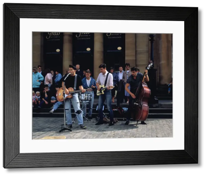 Framed Print : Rock Group outside the National Gallery of Scotland, Edinburgh Festival, Edinburgh Framed Print : Rock Group outside the National Gallery of Scotland, Edinburgh Festival, Edinburgh
