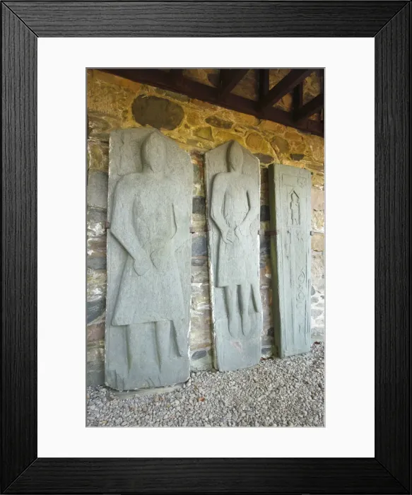 Framed Print : Medieval stone grave slabs, Kilberry, Argyll and Bute, Scotland Framed Print : Medieval stone grave slabs, Kilberry, Argyll and Bute, Scotland
