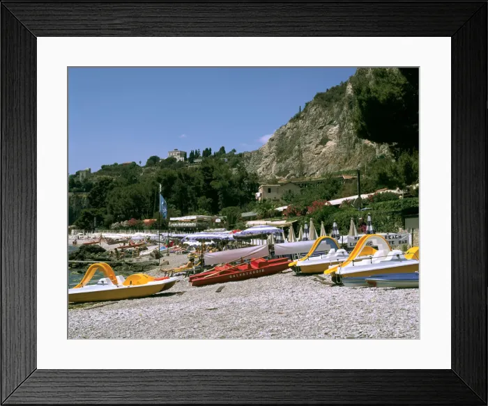 Framed Print : Mendolia Beach, Taormina, Sicily, Italy Framed Print : Mendolia Beach, Taormina, Sicily, Italy
