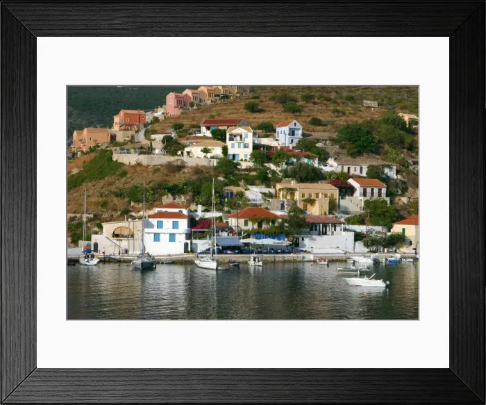 Framed Print : Waterfront, Assos, Kefalonia, Greece Framed Print : Waterfront, Assos, Kefalonia, Greece