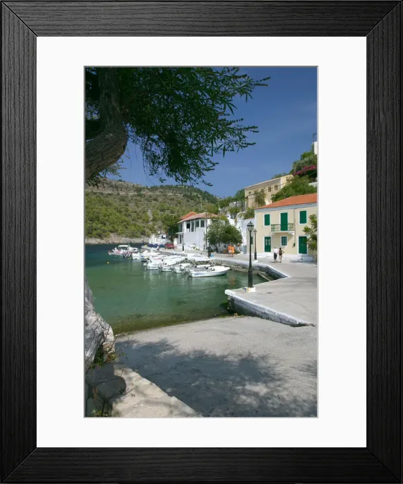 Framed Print : Harbour, Assos, Kefalonia, Greece Framed Print : Harbour, Assos, Kefalonia, Greece