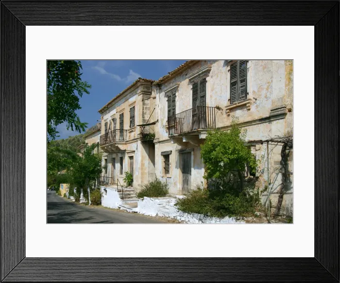 Framed Print : Houses, Assos, Kefalonia, Greece Framed Print : Houses, Assos, Kefalonia, Greece