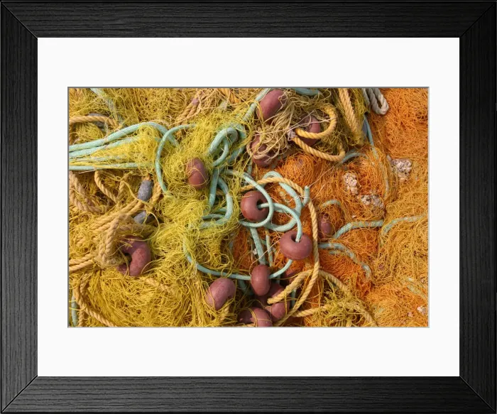 Framed Print : Close-up of fishing nets, Fiskardo, Kefalonia, Greece Framed Print : Close-up of fishing nets, Fiskardo, Kefalonia, Greece