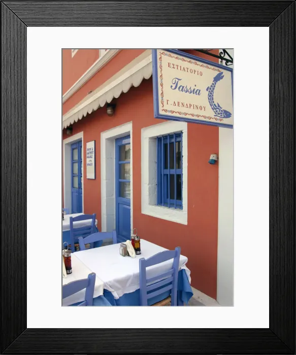 Framed Print : Restaurant, Fiskardo, Kefalonia, Greece Framed Print : Restaurant, Fiskardo, Kefalonia, Greece