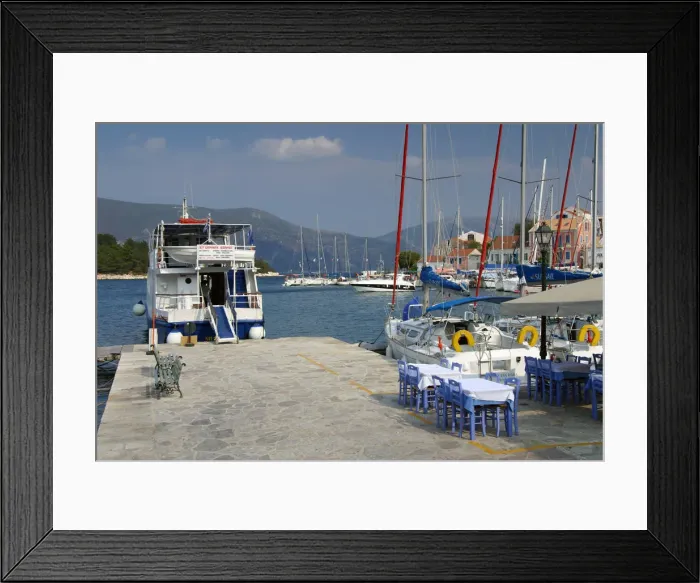 Framed Print : Quayside, Fiskardo, Kefalonia, Greece Framed Print : Quayside, Fiskardo, Kefalonia, Greece