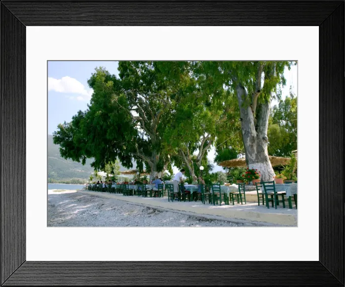 Framed Print : Karavomilos Lake Taverna, Kefalonia, Greece