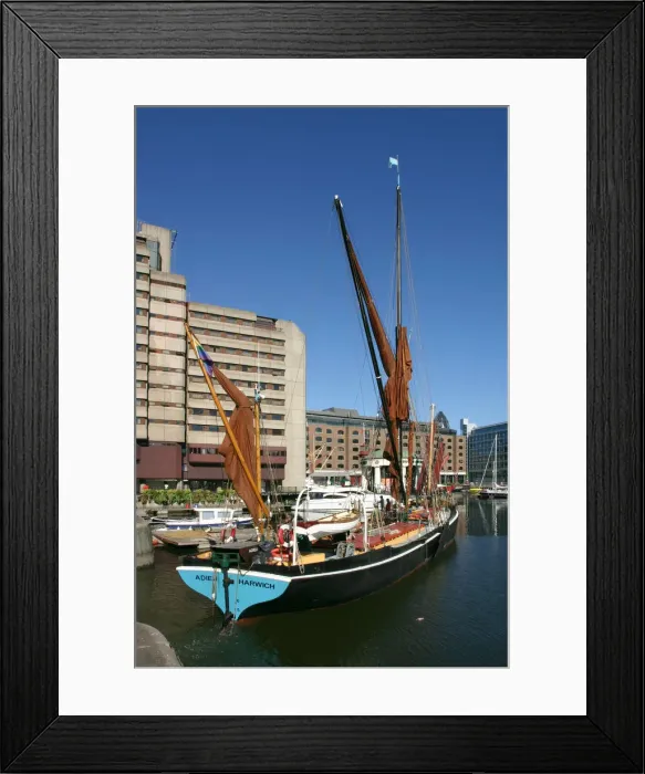 Framed Print : Thames barge in St Katherines Dock, London Framed Print : Thames barge in St Katherines Dock, London