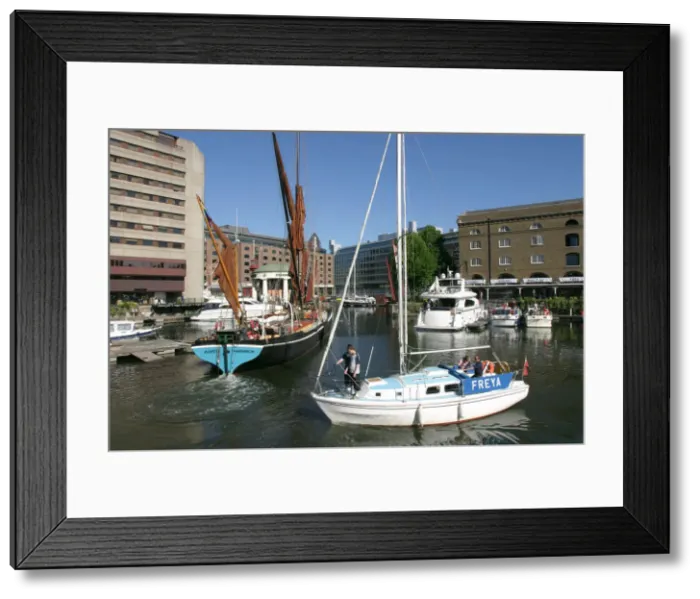 Framed Print : Boats in St Katherines Dock, London Framed Print : Boats in St Katherines Dock, London