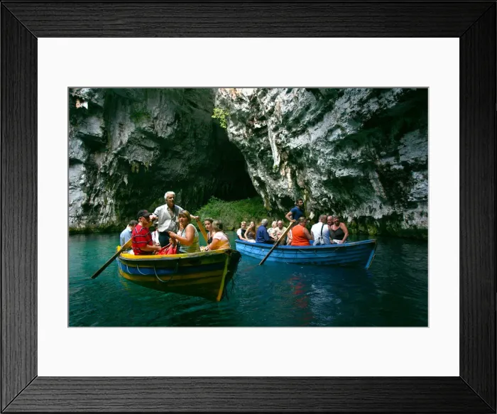 Framed Print : Tourist boat trip, Melissani Lake, Kefalonia, Greece Framed Print : Tourist boat trip, Melissani Lake, Kefalonia, Greece