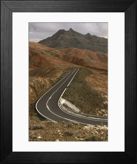 Framed Print : Mountain road between La Pared and Pajara, Fuerteventura, Canary Islands Framed Print : Mountain road between La Pared and Pajara, Fuerteventura, Canary Islands