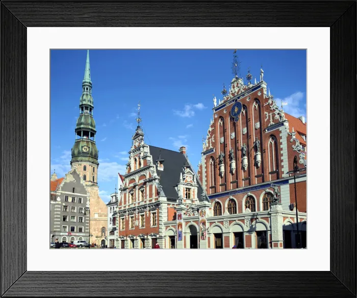 Framed Print : House of Blackheads and St Peters church, Riga, Latvia Framed Print : House of Blackheads and St Peters church, Riga, Latvia