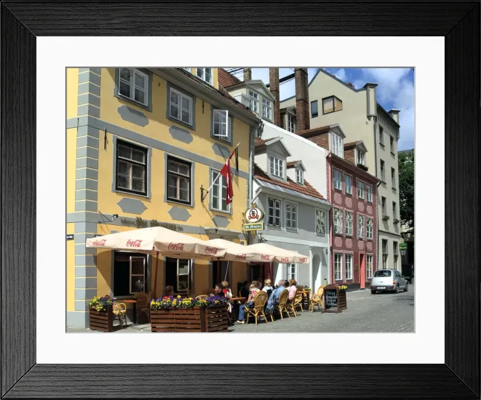 Framed Print : Cafe on Meistaru iela, Riga, Latvia Framed Print : Cafe on Meistaru iela, Riga, Latvia