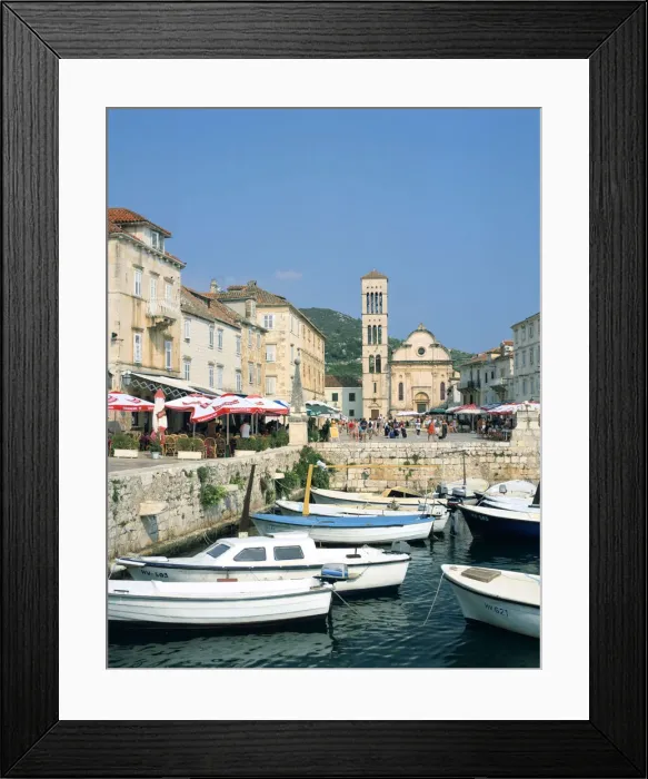 Framed Print : Harbour and cathedral, Hvar, Croatia Framed Print : Harbour and cathedral, Hvar, Croatia