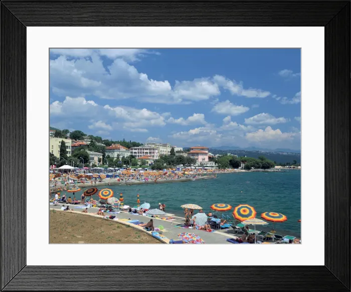 Framed Print : Beach scene, Opatija, Croatia Framed Print : Beach scene, Opatija, Croatia