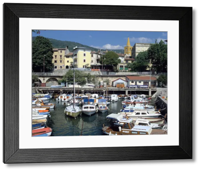 Framed Print : Harbour and Old Town, Lovran, Croatia Framed Print : Harbour and Old Town, Lovran, Croatia