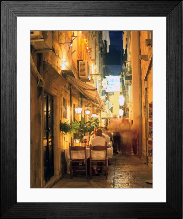 Framed Print : Restaurant, Dubrovnik, Croatia Framed Print : Restaurant, Dubrovnik, Croatia