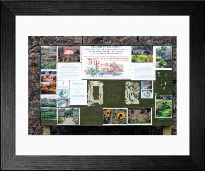 Framed Print : Noticeboard, The Potting Shed cafe and restaurant, Applecross, Highland, Scotland Framed Print : Noticeboard, The Potting Shed cafe and restaurant, Applecross, Highland, Scotland