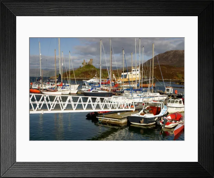Framed Print : Kyleakin Harbour and Castle Moil, Skye, Highland, Scotland Framed Print : Kyleakin Harbour and Castle Moil, Skye, Highland, Scotland