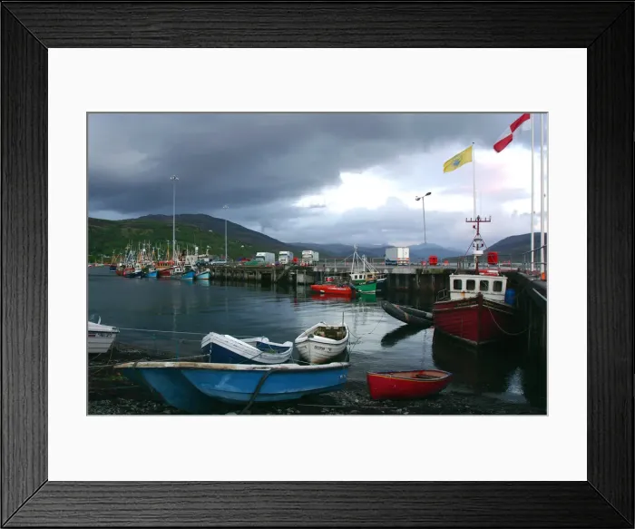Framed Print : Ullapool harbour on a stormy evening, Highland, Scotland Framed Print : Ullapool harbour on a stormy evening, Highland, Scotland