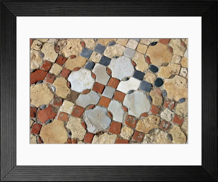 Framed Print : Mosaic pavement, Basilica of Ayios Philion, Dipkarpaz (Rizokarpaso), North Cyprus