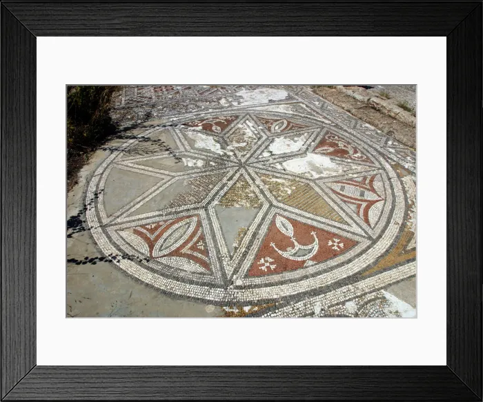 Framed Print : Mosaic floor, ruins of the Basilica of Ayia Trias, Famagusta, North Cyprus Framed Print : Mosaic floor, ruins of the Basilica of Ayia Trias, Famagusta, North Cyprus