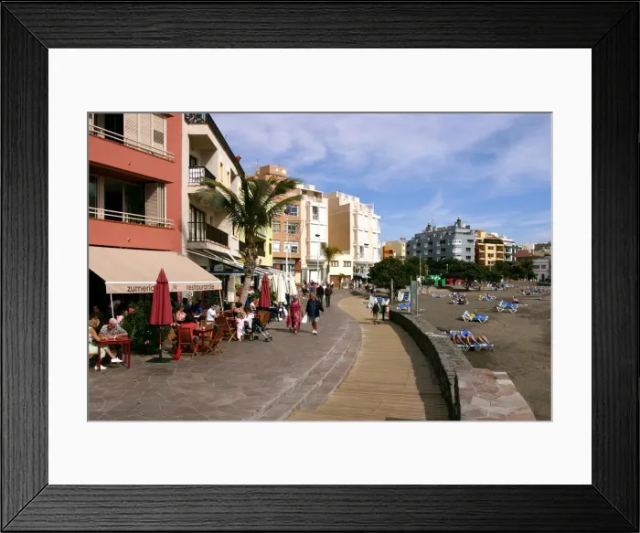 Framed Print : Resturant and beach, El Medano, Tenerife, 2007 Framed Print : Resturant and beach, El Medano, Tenerife, 2007