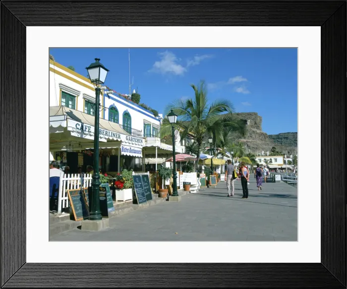 Framed Print : Restaurant, Puerto de Mogan, Gran Canaria, Canary Islands Framed Print : Restaurant, Puerto de Mogan, Gran Canaria, Canary Islands