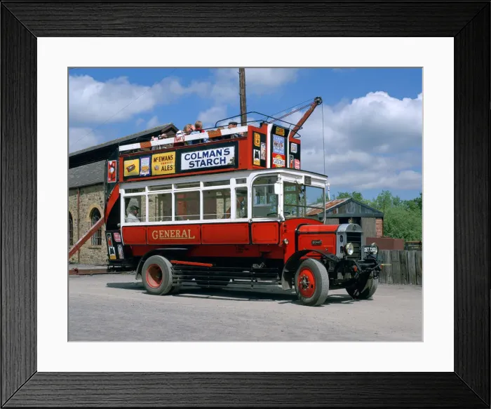 Framed Print : Open top bus, Beamish Museum, Stanley, County Durham Framed Print : Open top bus, Beamish Museum, Stanley, County Durham