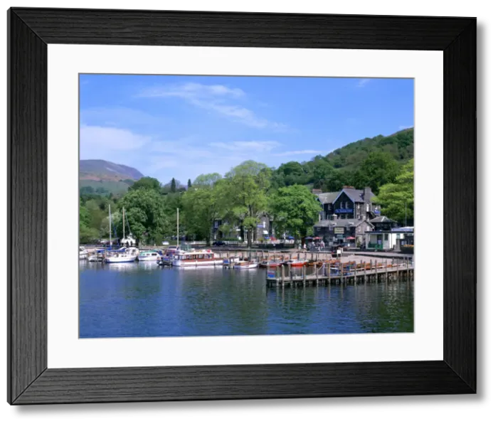 Framed Print : Departure point for lake steamer cruises, Waterhead, Lake Windermere, Lake District, Cumbria Framed Print : Departure point for lake steamer cruises, Waterhead, Lake Windermere, Lake District, Cumbria