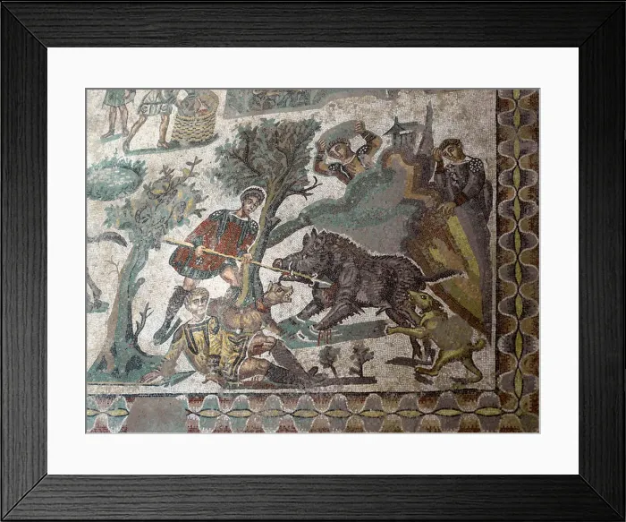 Framed Print : Mosaic in the Roman Villa of Casale, near Piazza Armerina, Sicily, Italy Framed Print : Mosaic in the Roman Villa of Casale, near Piazza Armerina, Sicily, Italy