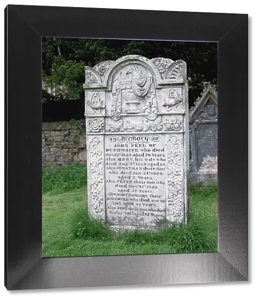 John Peels gravestone, St Kentigerns parish churchyard, Caldbeck, Cumbria