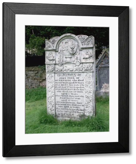 Framed Print : John Peels gravestone, St Kentigerns parish churchyard, Caldbeck, Cumbria Framed Print : John Peels gravestone, St Kentigerns parish churchyard, Caldbeck, Cumbria