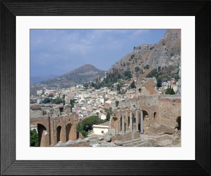 Framed Print : Greek theatre and town, Taormina, Sicily, Italy Framed Print : Greek theatre and town, Taormina, Sicily, Italy