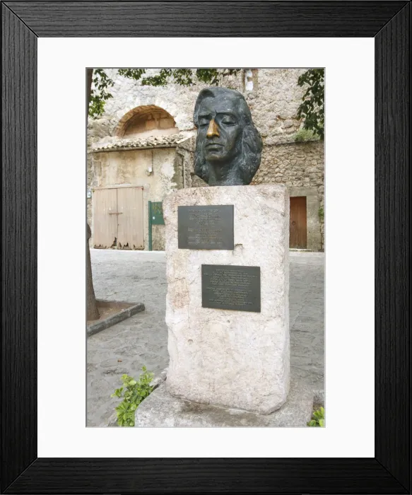 Framed Print : Bust of Frederic Chopin, Valldemossa, Mallorca, Spain, 2008 Framed Print : Bust of Frederic Chopin, Valldemossa, Mallorca, Spain, 2008