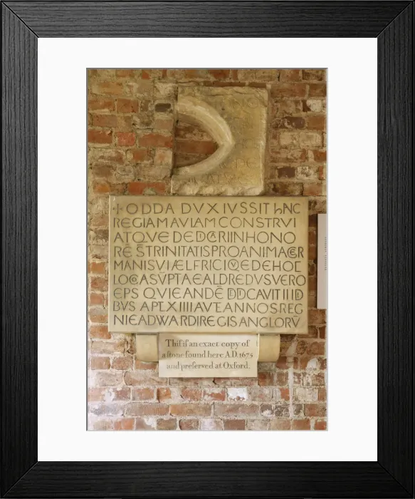 Framed Print : Copy of an inscribed stone in Oddas Chapel, Deerhurst, Gloucestershire, 2010 Framed Print : Copy of an inscribed stone in Oddas Chapel, Deerhurst, Gloucestershire, 2010