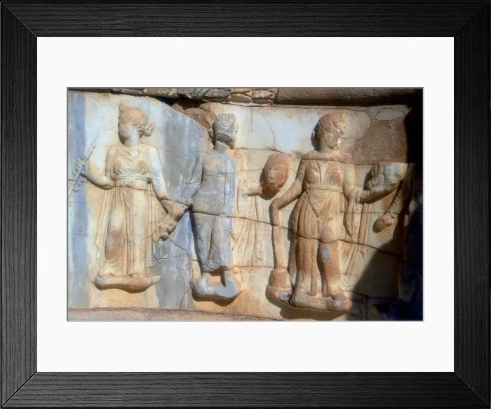 Framed Print : Three Muses, Sabratha, Libya, c161-c192 AD Framed Print : Three Muses, Sabratha, Libya, c161-c192 AD