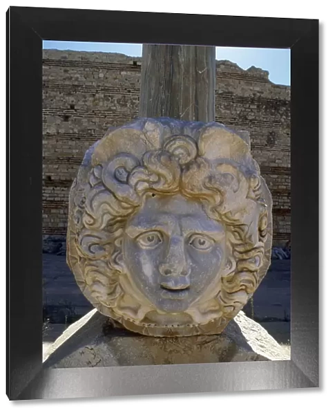Head of Medusa in the Severan forum of the ancient Roman city of Leptis Magna, Libya