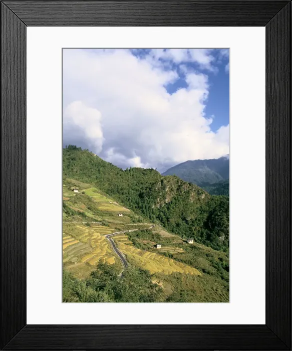 Framed Print : Road from Puntsholing to Paro, Bhutan Framed Print : Road from Puntsholing to Paro, Bhutan