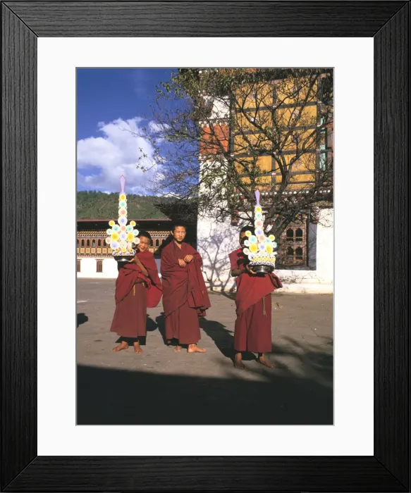 Framed Print : Buddhist monks, Tashichho Dzong, Thimphu, Bhutan Framed Print : Buddhist monks, Tashichho Dzong, Thimphu, Bhutan