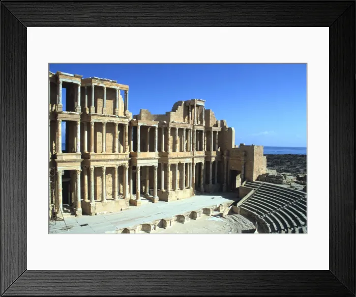Framed Print : The theatre, ruined Roman city of Sabratha, Libya Framed Print : The theatre, ruined Roman city of Sabratha, Libya
