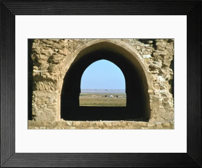 Framed Print : Looking out through an arch, fortress of Al Ukhaidir, Iraq, 1977 Framed Print : Looking out through an arch, fortress of Al Ukhaidir, Iraq, 1977
