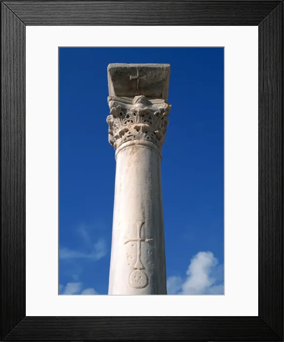 Framed Print : Cross inscribed on a column, Apollonia, Libya Framed Print : Cross inscribed on a column, Apollonia, Libya
