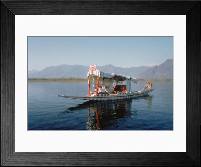 Framed Print : Shikara (traditional wooden boat) on Dal Lake, Srinagar, Kashmir, India Framed Print : Shikara (traditional wooden boat) on Dal Lake, Srinagar, Kashmir, India