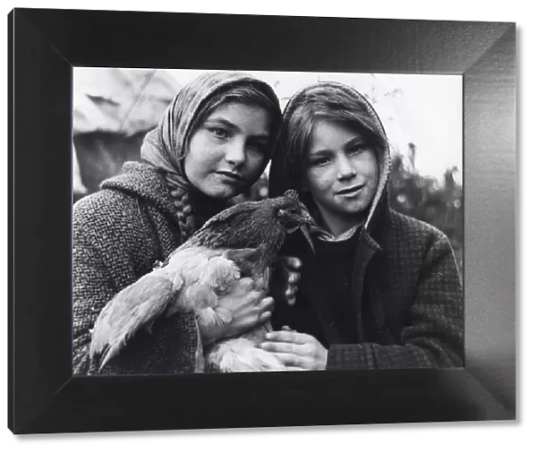 Janie and her brother, gipsy family, Charlwood, Surrey, 1964