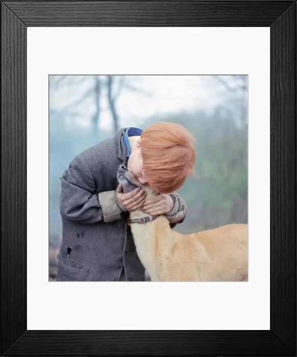 Framed Print : Gipsy boy with a dog, Charlwood, Newdigate area, Surrey, 1964 Framed Print : Gipsy boy with a dog, Charlwood, Newdigate area, Surrey, 1964