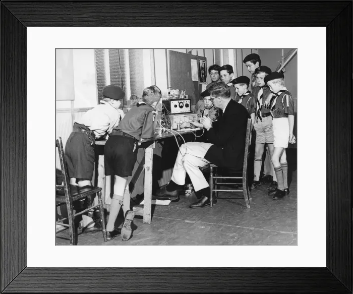Framed Print : Boy scouts learning radio transmitting, 1960s Framed Print : Boy scouts learning radio transmitting, 1960s