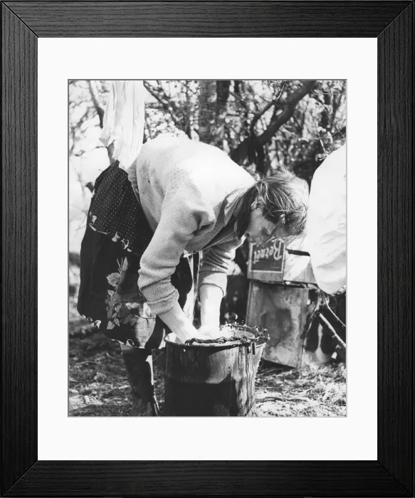 Framed Print : Gypsy woman washing clothes, 1960s Framed Print : Gypsy woman washing clothes, 1960s